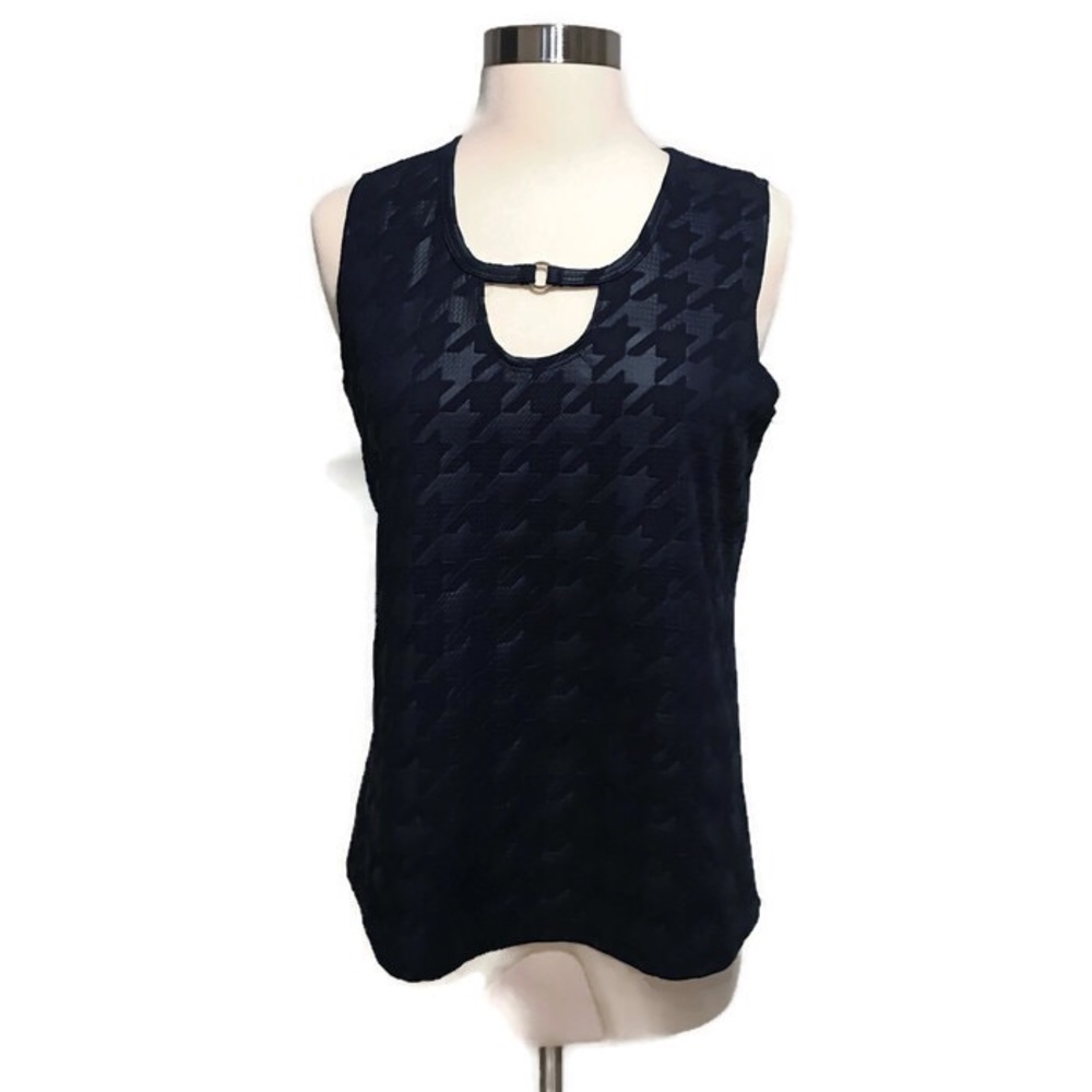 Belah & Codey textured top blue sleeveless tank m